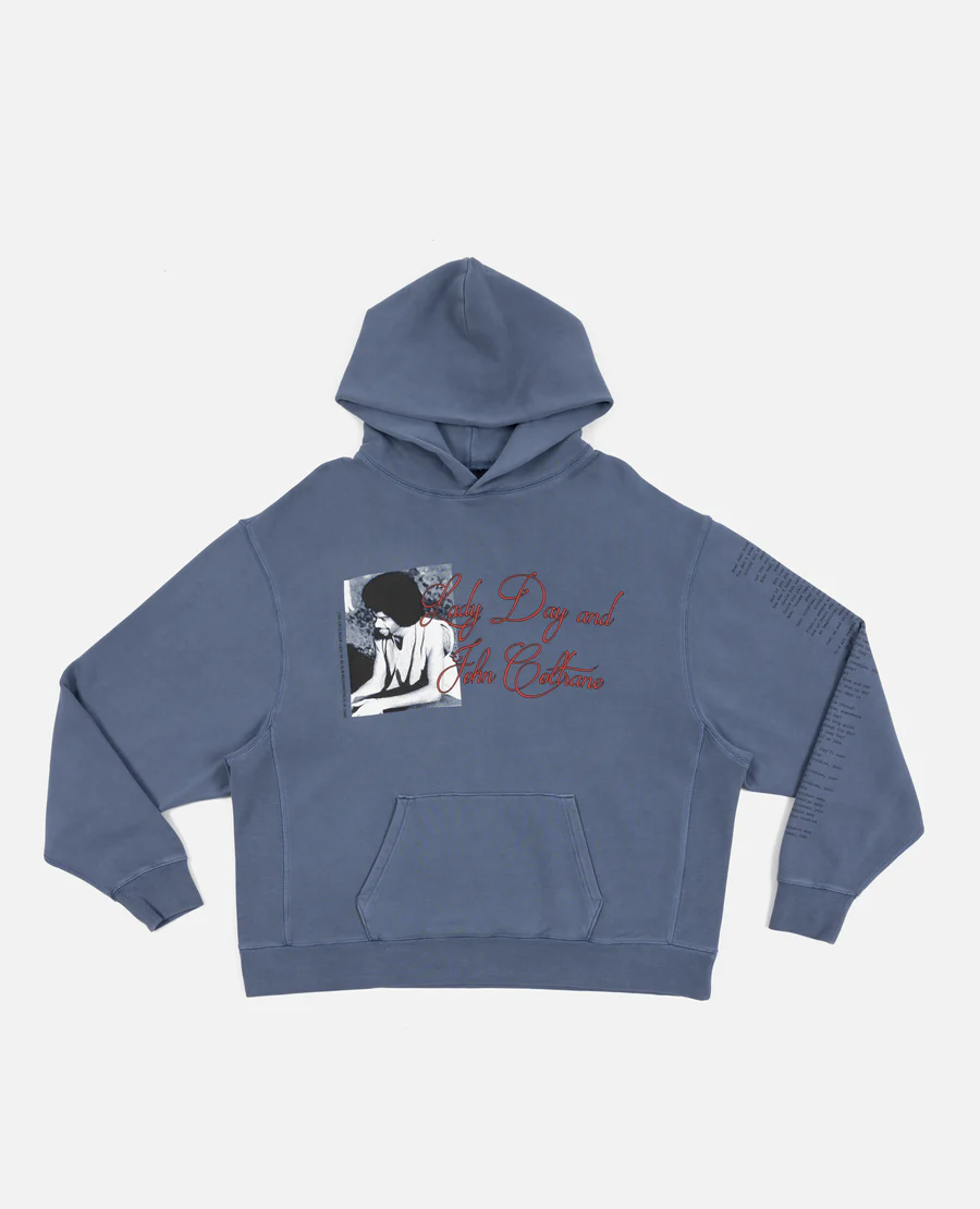 front of Awake NY X Gil Scott Heron Hoodie Slate Blue 