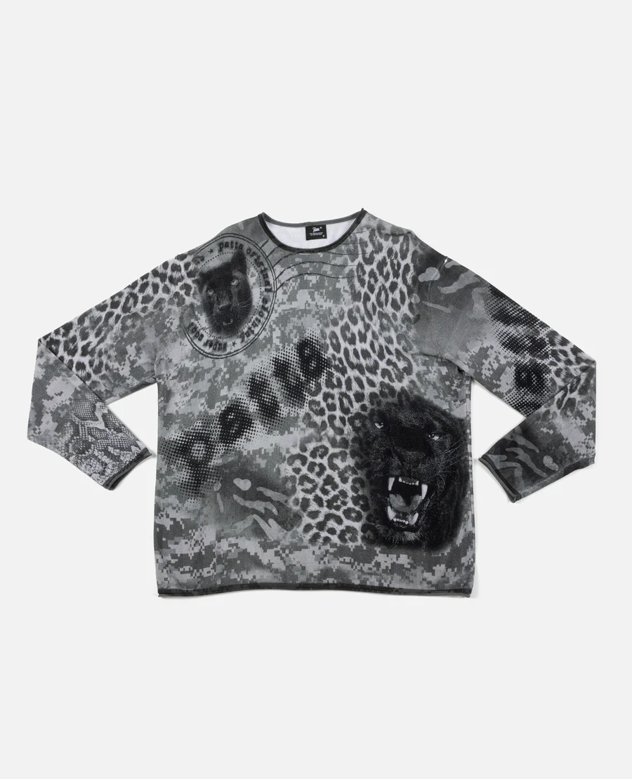 Patta Jungle Knitted Longsleeve T-Shirt Multi/Grayscale